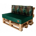 Paletové sedenie Golden Garden GG44 podsedák a vankúš 120cm x 80cm x 15cm smaragdová vzor kvety